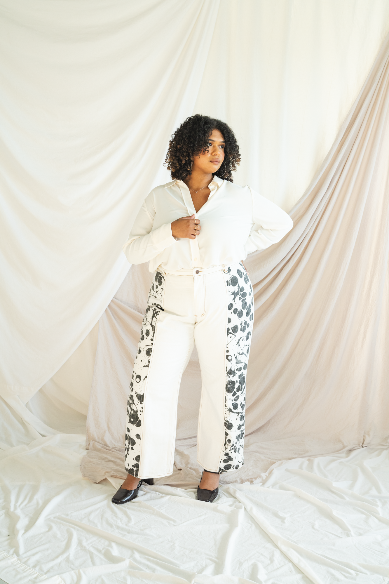 Sample - Stevie - Marbled Straight Leg - Shorter Inseam - 42