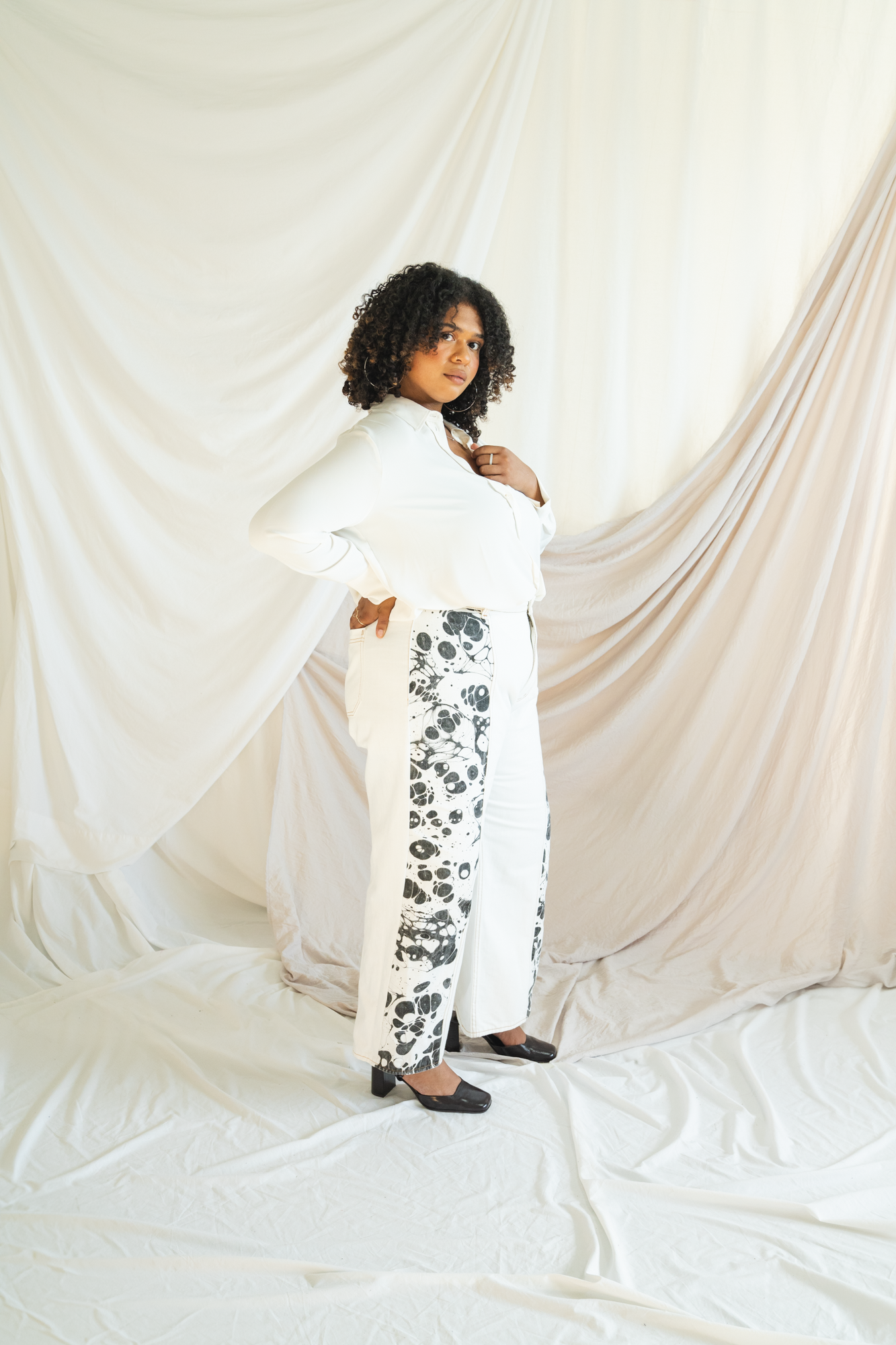 Sample - Stevie - Marbled Straight Leg - Shorter Inseam - 42