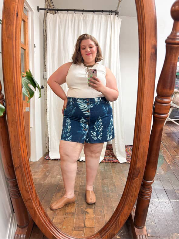 Flora Cyanotype Mini Skirt