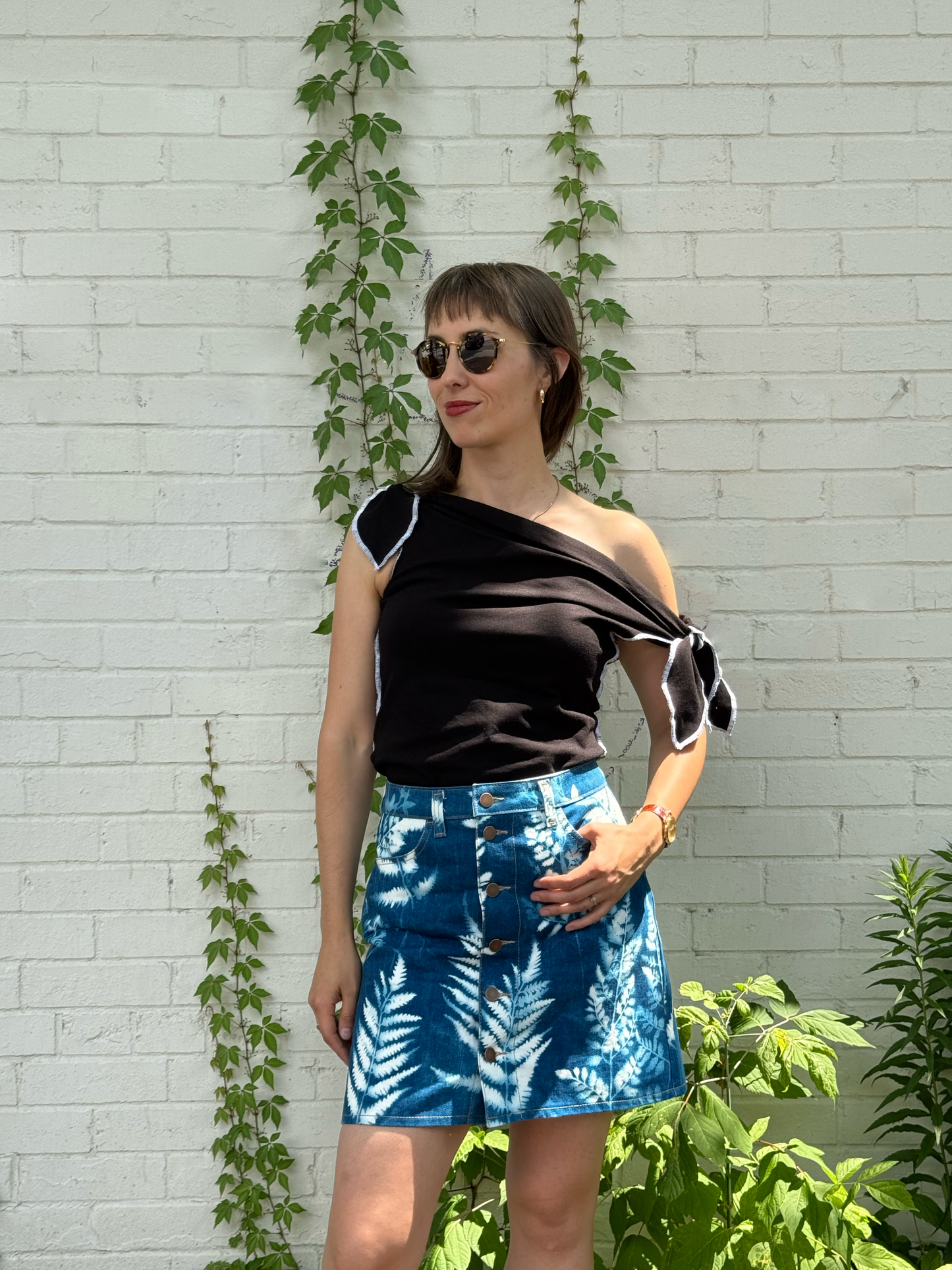 Flora Cyanotype Mini Skirt