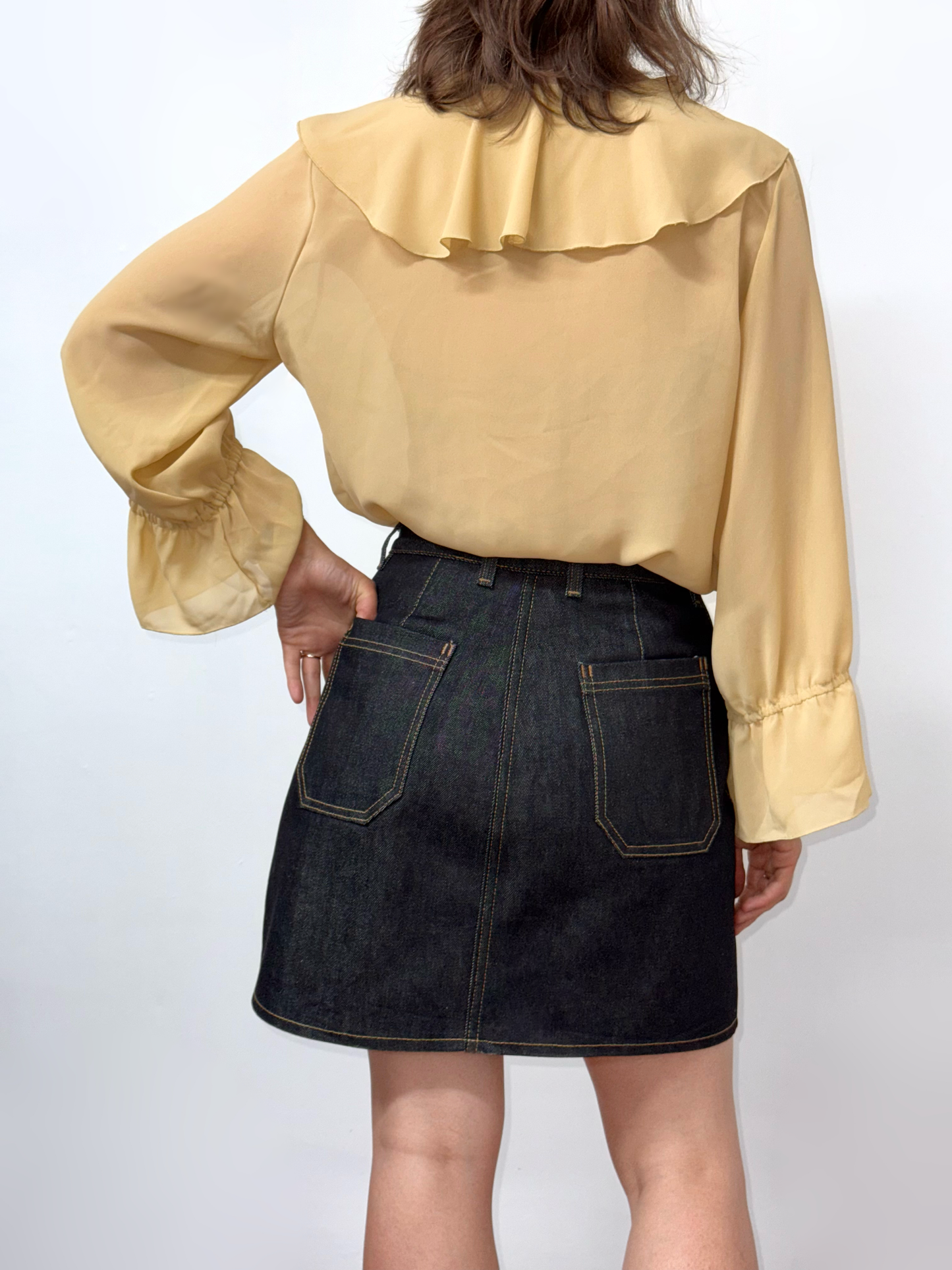 Flora Mini Skirt - Japanese Denim