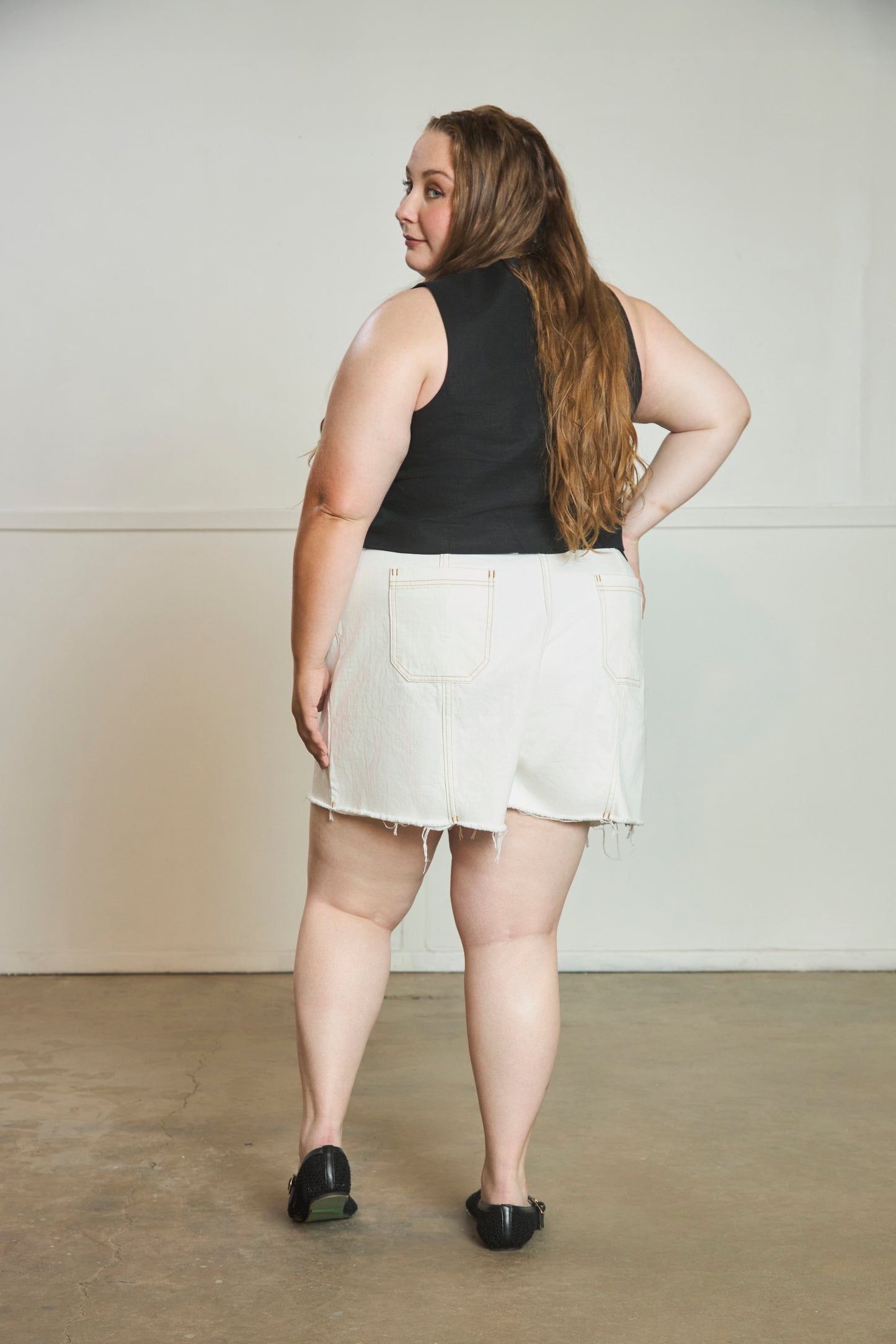 Manvi - Front Slit Shorts - Japanese Denim