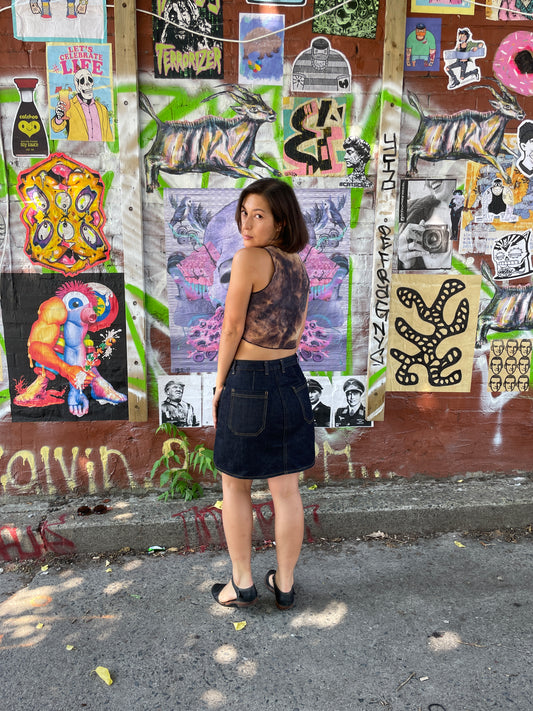 Flora Mini Skirt - Japanese Denim