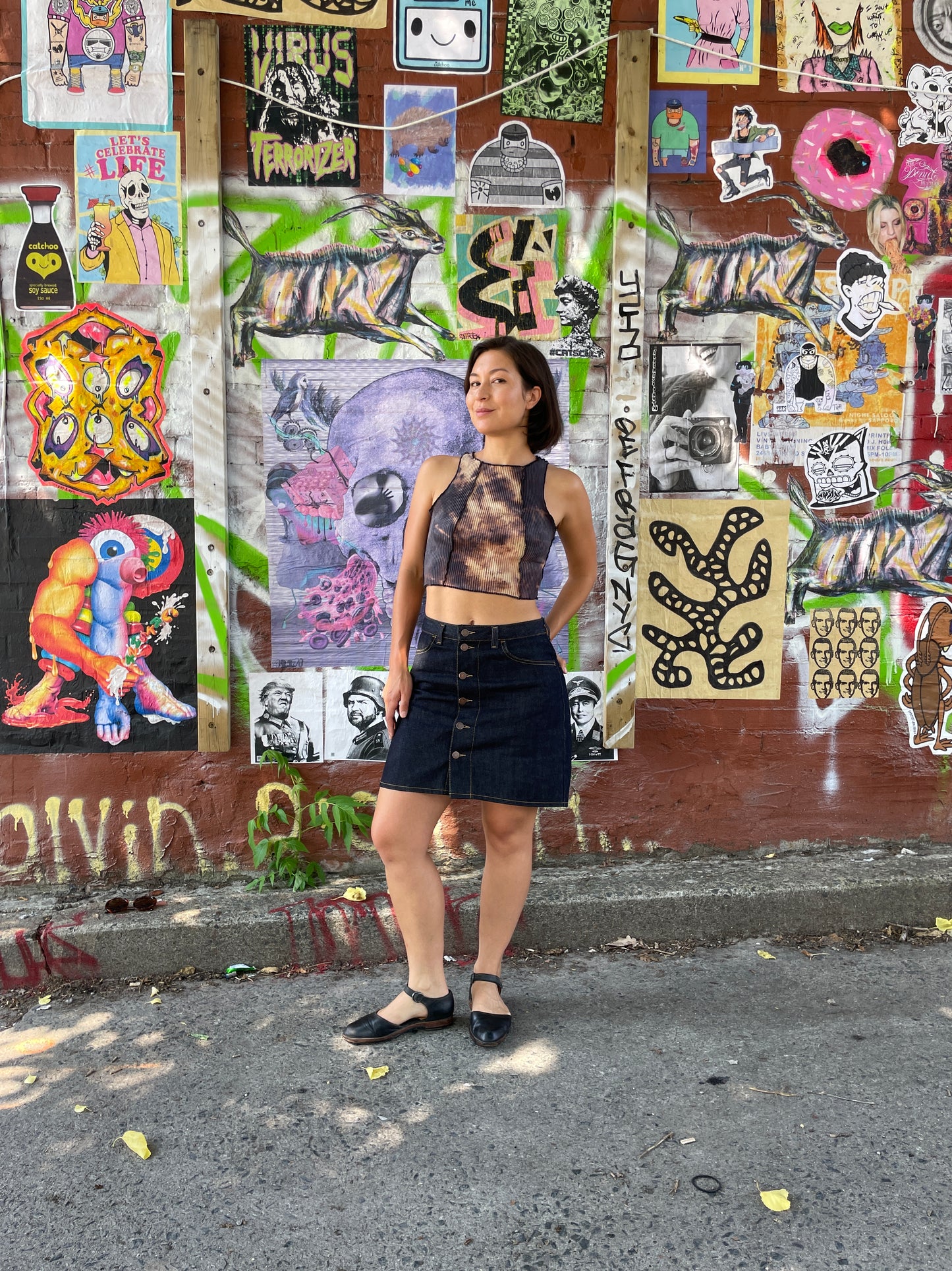 Flora Mini Skirt - Japanese Denim