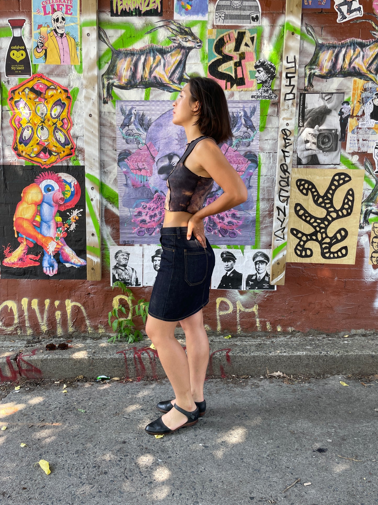 Flora Mini Skirt - Japanese Denim