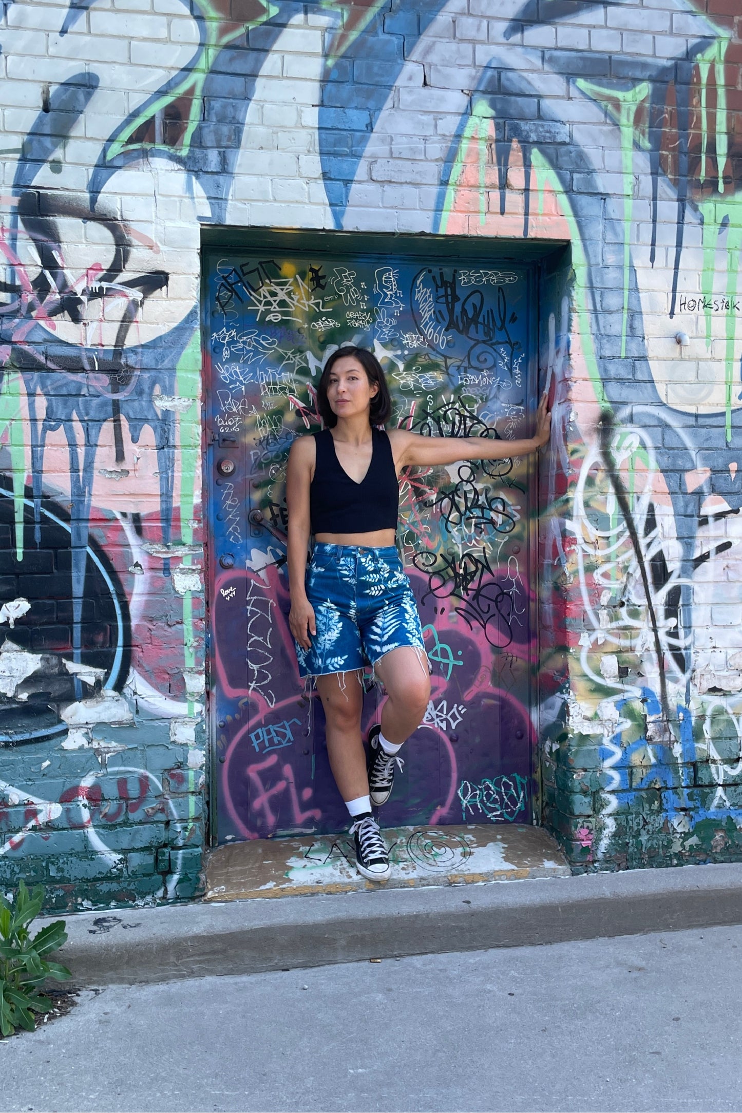 Pamela Cyanotype Shorts
