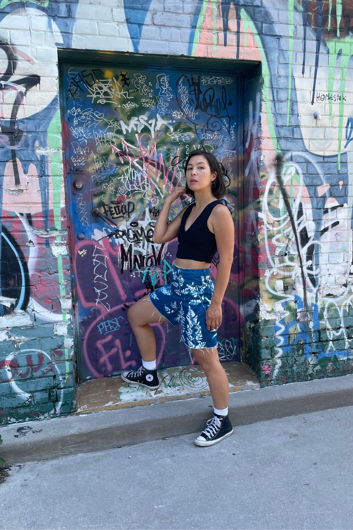 Pamela Cyanotype Shorts