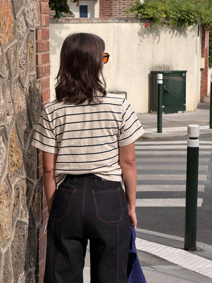 Winona Pocket - Black/Red Raw Denim