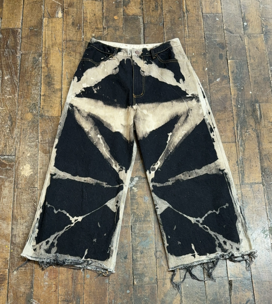 31 - Shibori Bleach Cropped Wide Leg