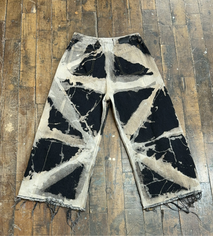 31 - Shibori Bleach Cropped Wide Leg