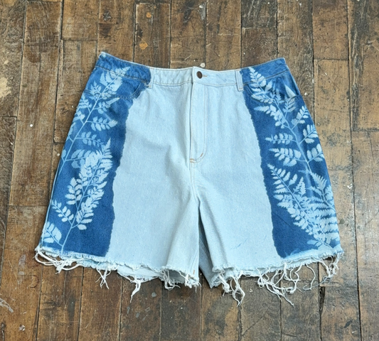 36 - Cyanotype Cutoff Jean Shorts