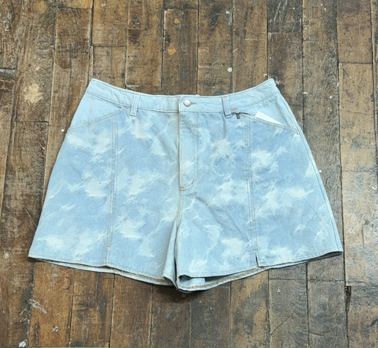36 - Manvi - Denim Jacquard Slit Shorts