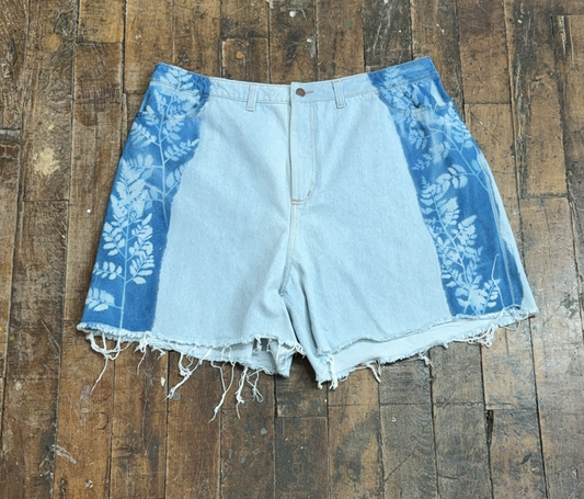 40 - Cyanotype Cutoff Jean Shorts