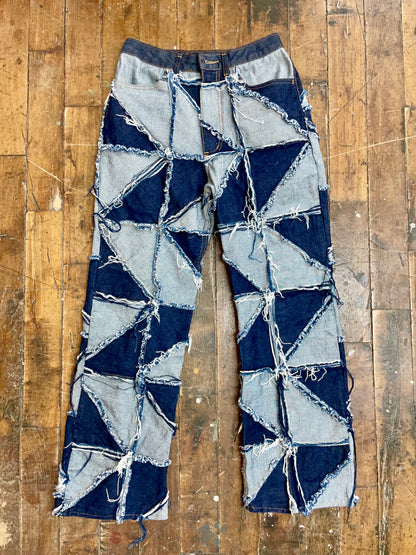 Patchwork Chevron Straight Leg