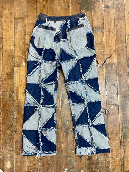 Patchwork Chevron Straight Leg