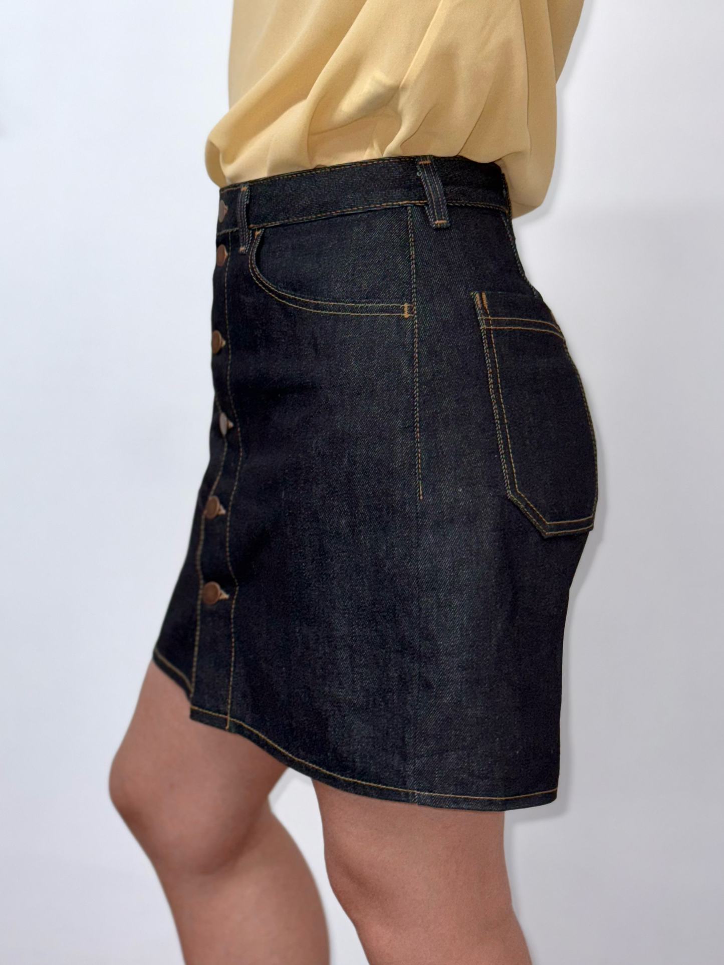 Flora Mini Skirt - Japanese Denim