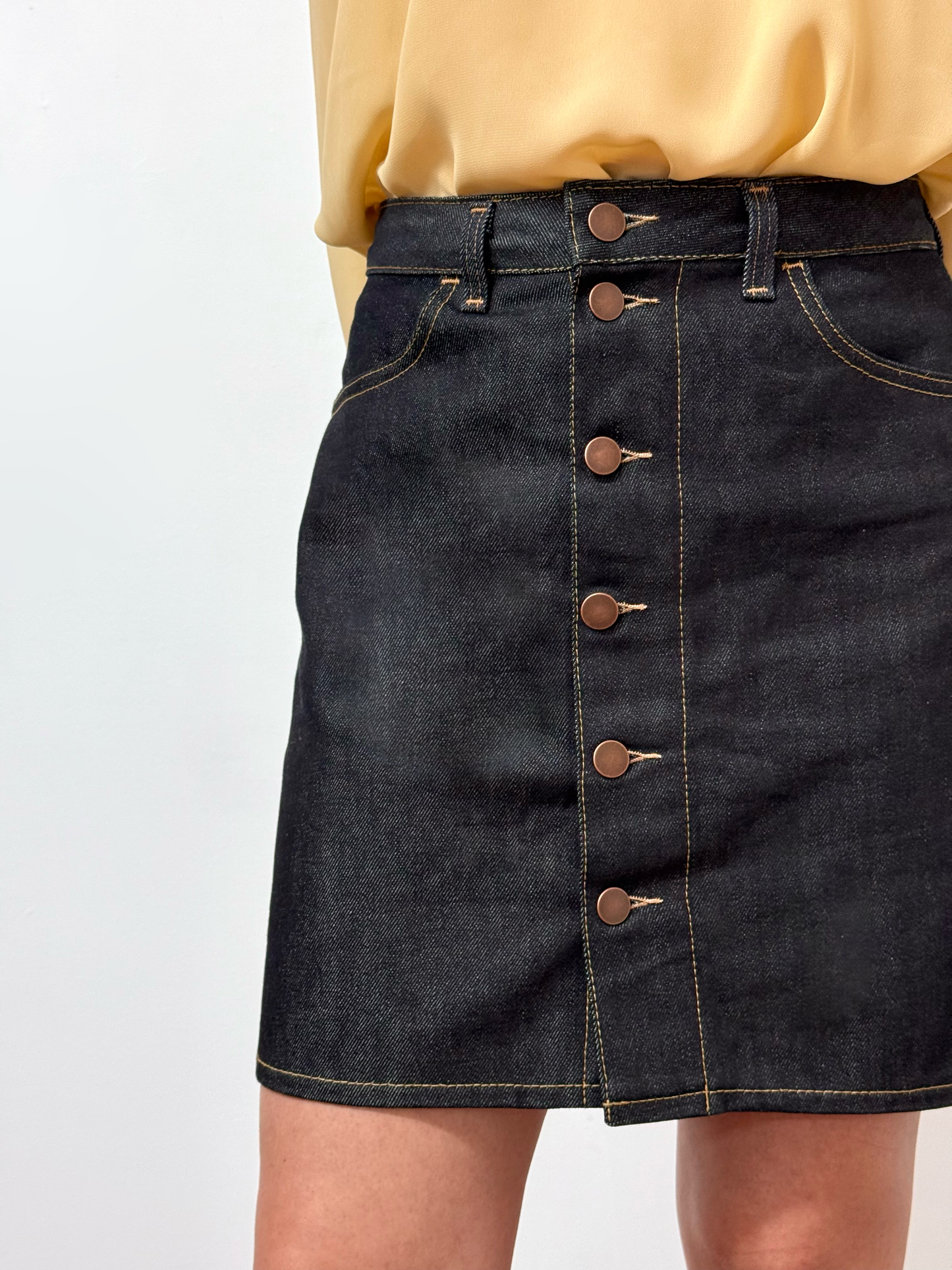 Flora Mini Skirt - Japanese Denim