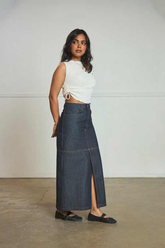 29 - Heidi Maxi Skirt - One Wash Japanese Denim