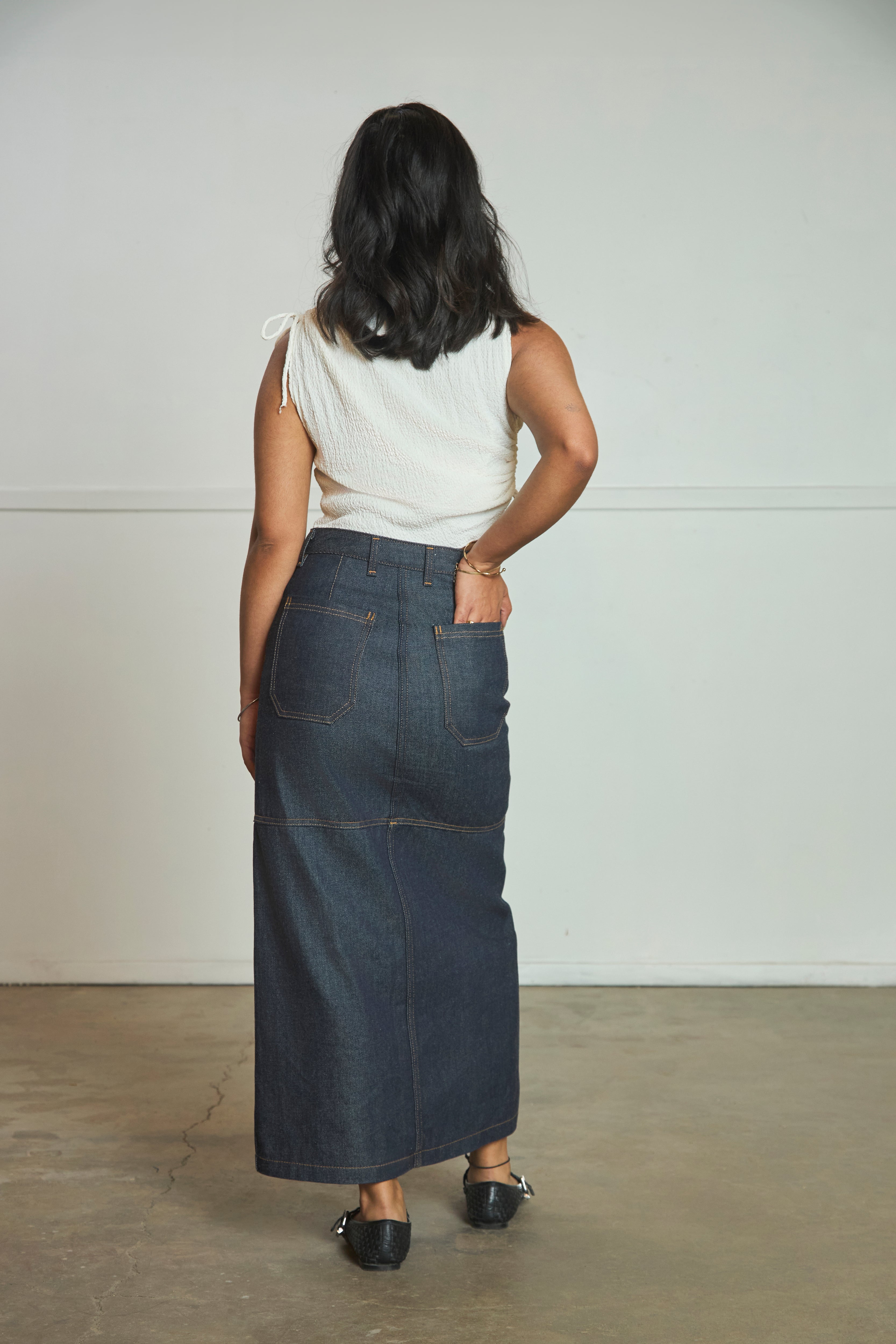 【VACANT Archive】送料込み HEIDI LONG LENGTH TURN-UP DENIM Heidi - Maxi Skirt - Japanese Denim – Form Era