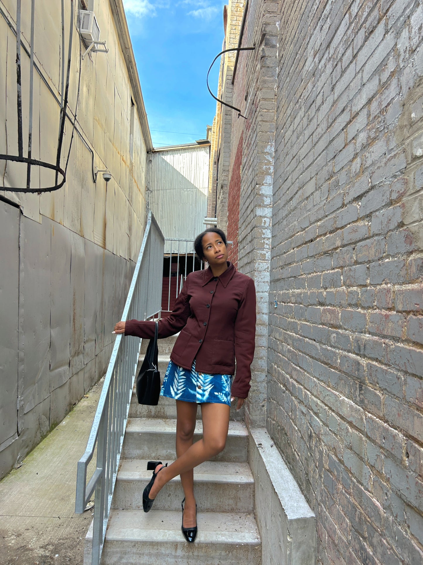 Flora Cyanotype Mini Skirt