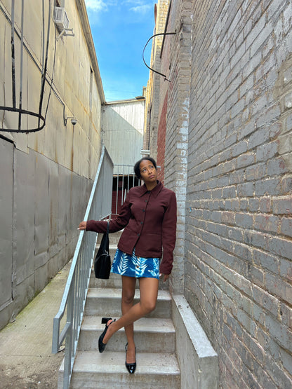 Flora Cyanotype Mini Skirt