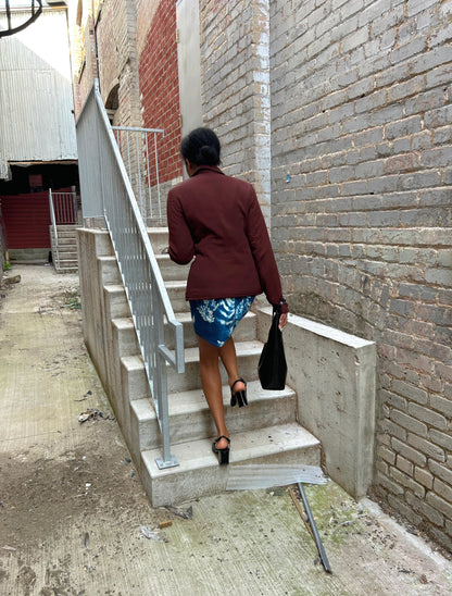 Flora Cyanotype Mini Skirt