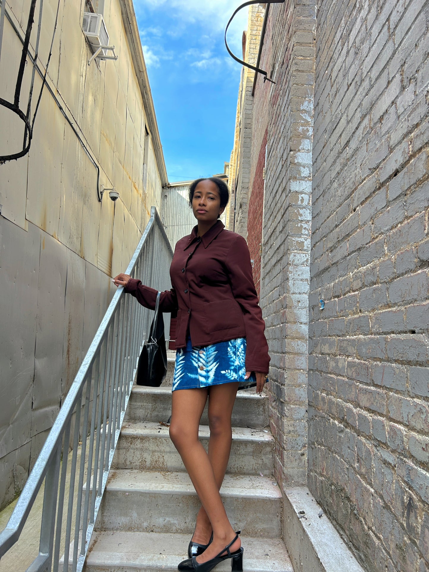 Flora Cyanotype Mini Skirt