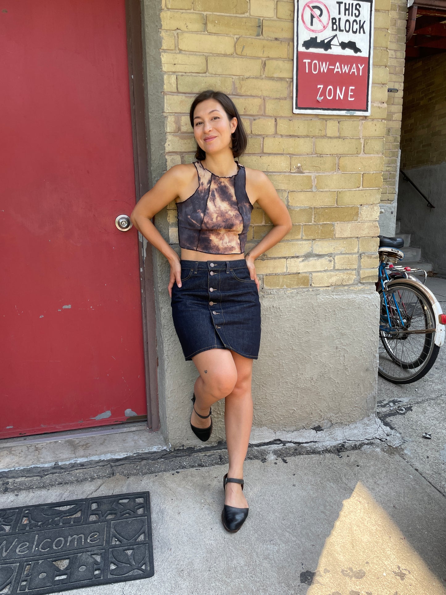Flora Mini Skirt - Japanese Denim