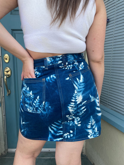 Flora Cyanotype Mini Skirt