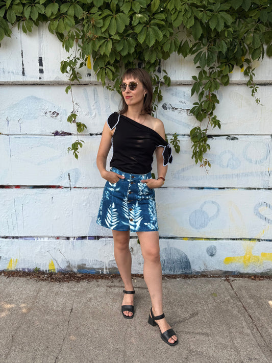 Flora Cyanotype Mini Skirt