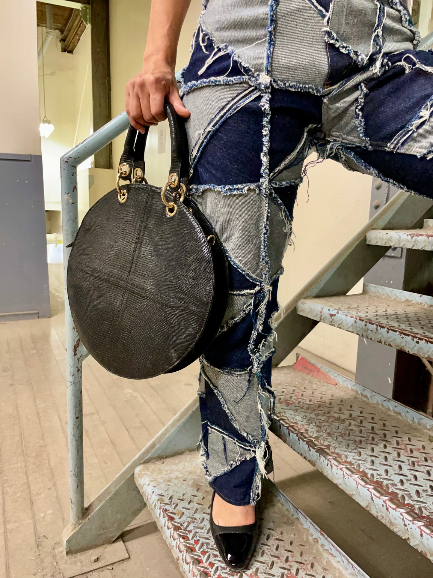 Patchwork Chevron Straight Leg