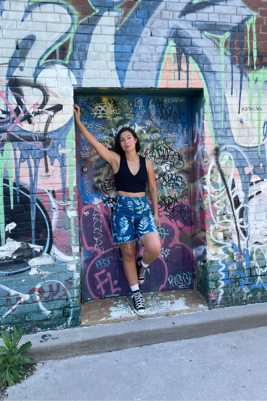 Pamela Cyanotype Shorts