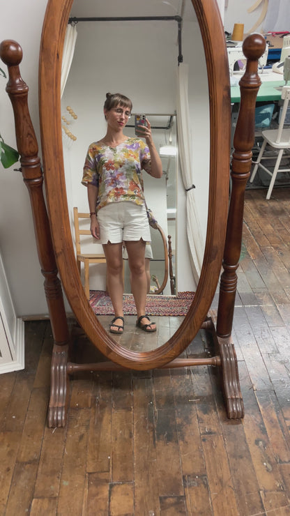 Manvi Front Slit Shorts - Japanese Denim