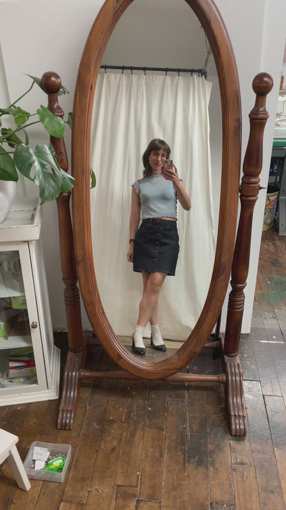 Flora Mini Skirt - Japanese Denim